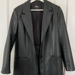ZARA LEATHER BLAZER